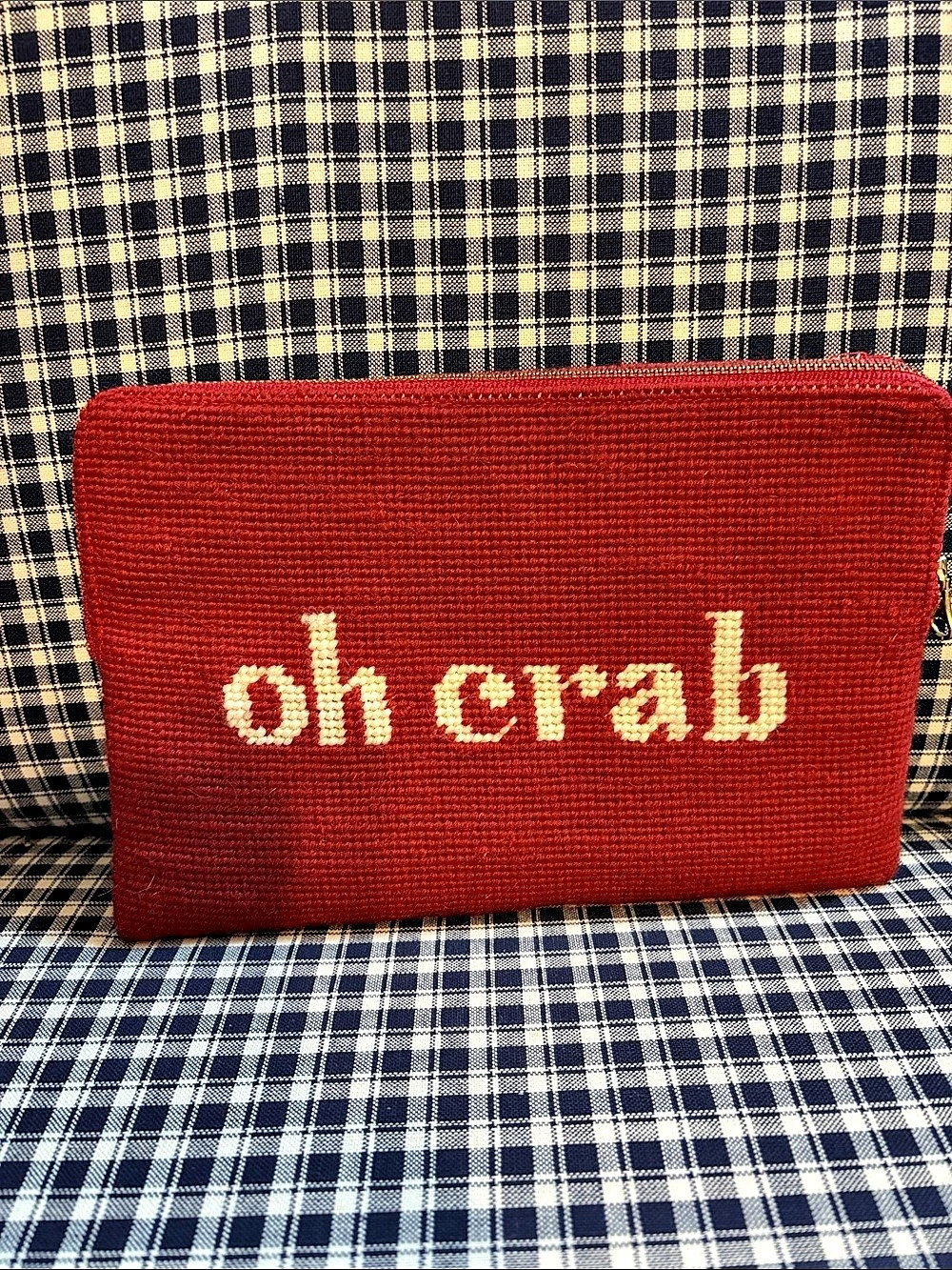 Mark Graham Red & Cream woolen clutch